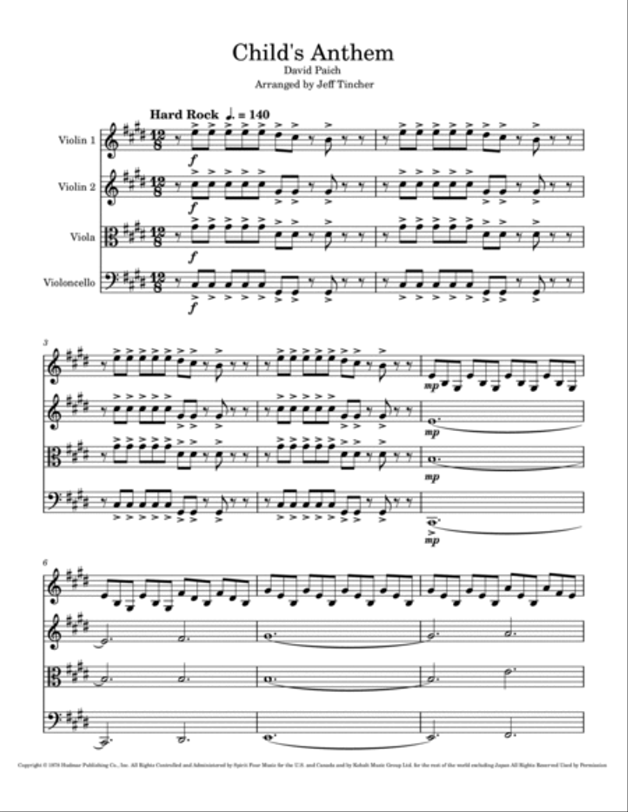 Child's Anthem Child's Anthem String Quartet scores gallery preview page 2