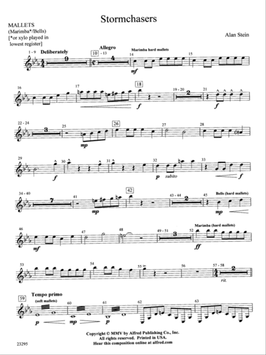 Stormchasers: Mallets Stormchasers: Mallets Concert Band scores gallery preview page 1