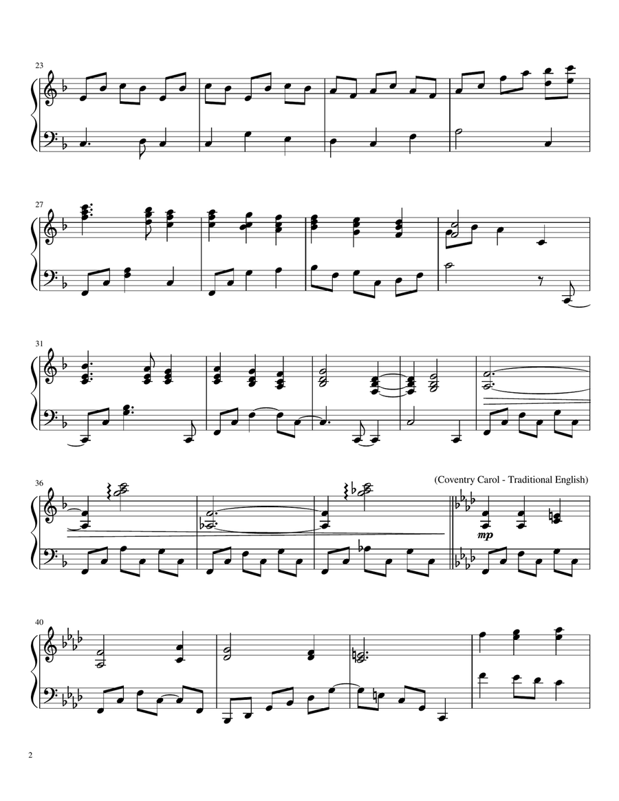 Lullaby, Baby Jesus (Medley of 4 Carols) Piano Solo scores gallery preview page 2