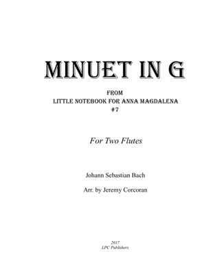 Book cover for Minuet in G for Two Flutes