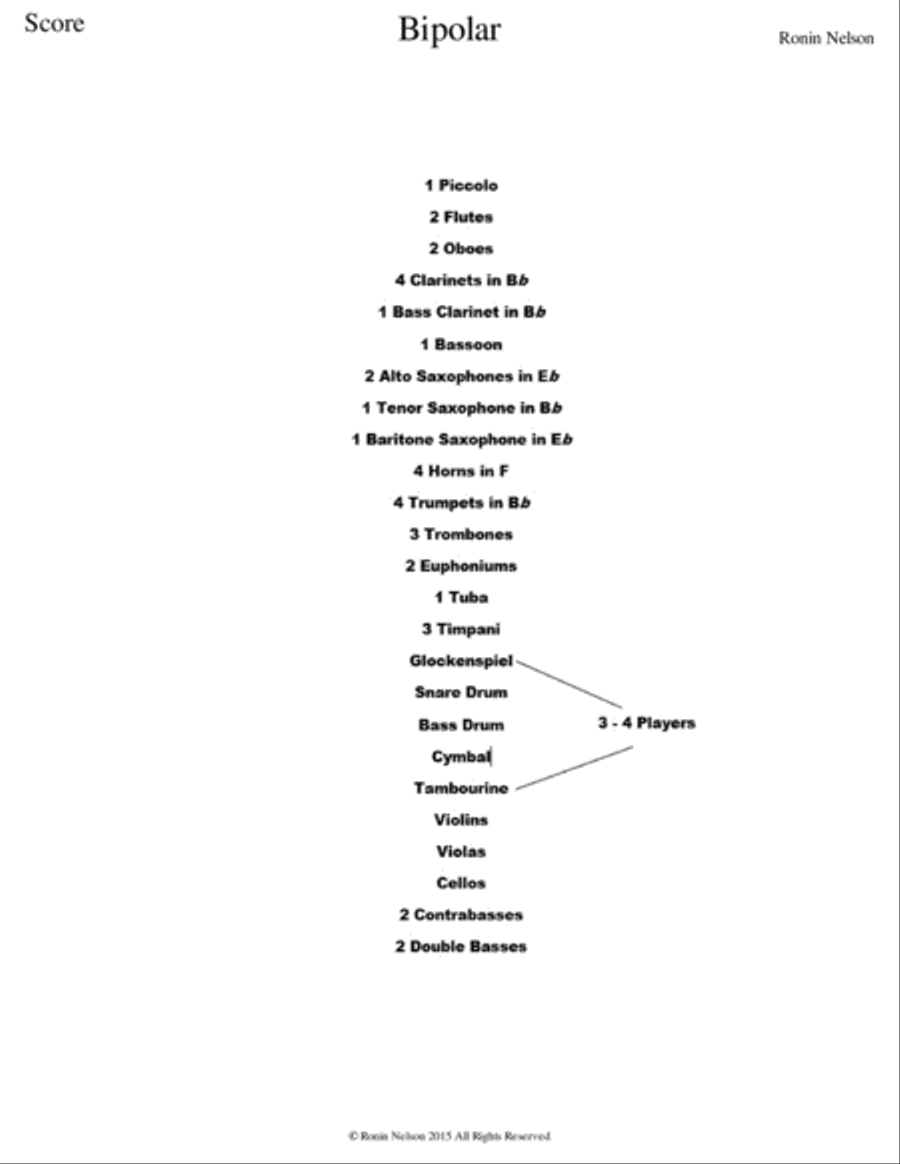 Bipolar Bipolar Full Orchestra scores gallery preview page 1