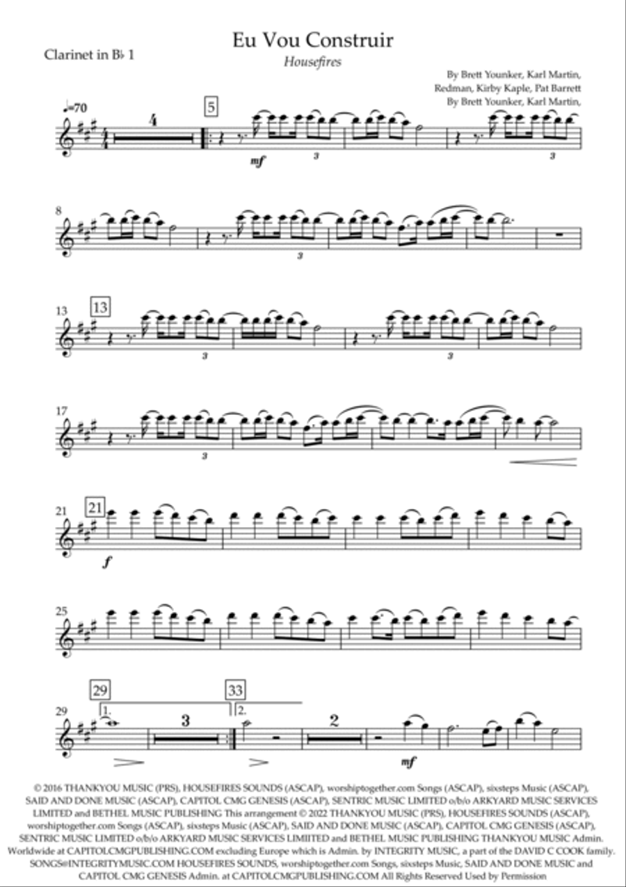 Build My Life Clarinet Quartet scores gallery preview page 6