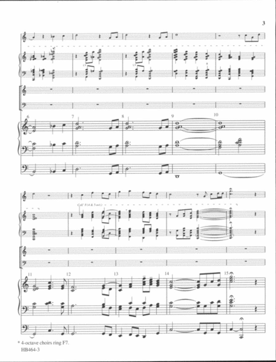 Lift High the Cross - organ and handbell score Handbell Choir scores gallery preview page 3