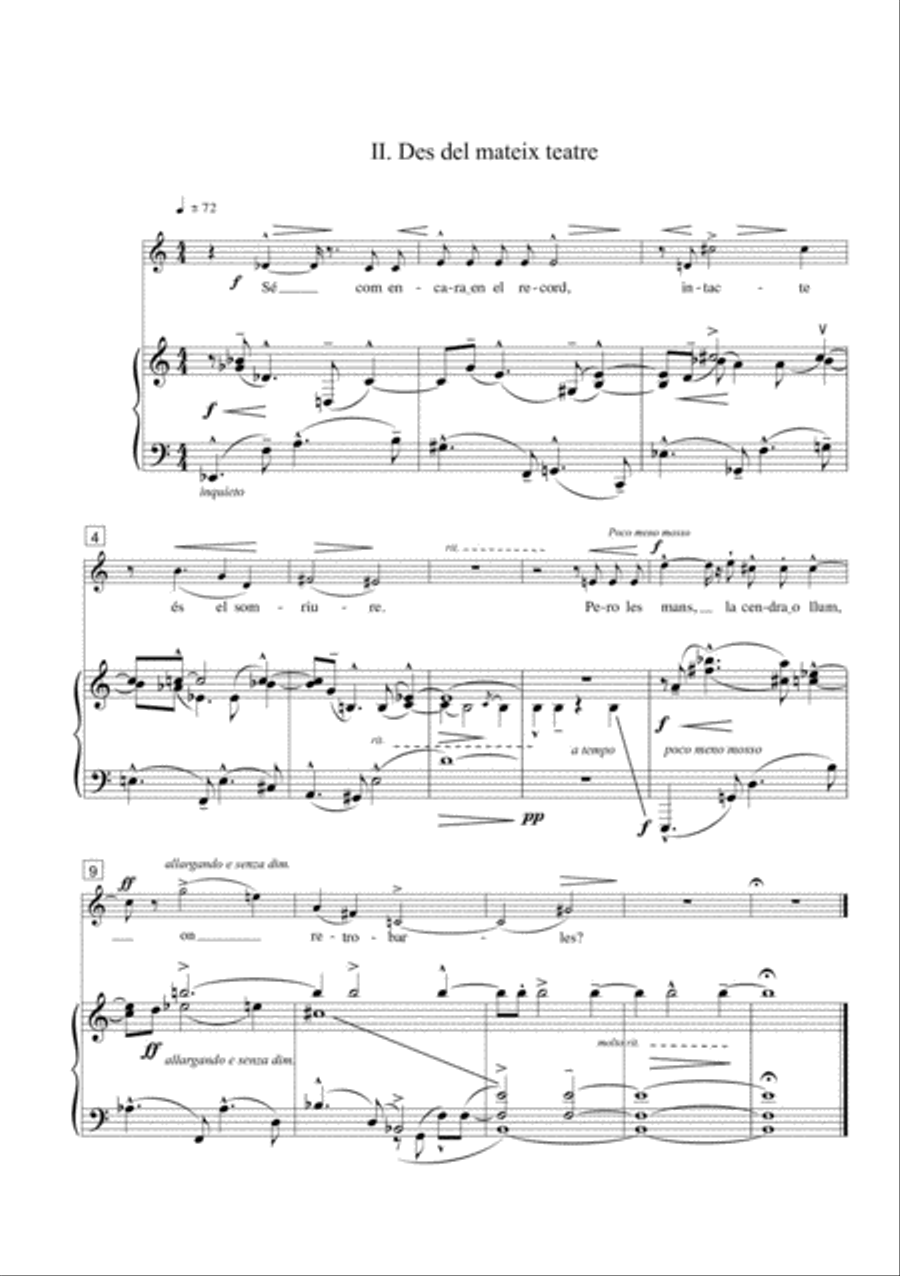 El Caminant i el Mur for Voice and Piano Piano, Vocal scores gallery preview page 3