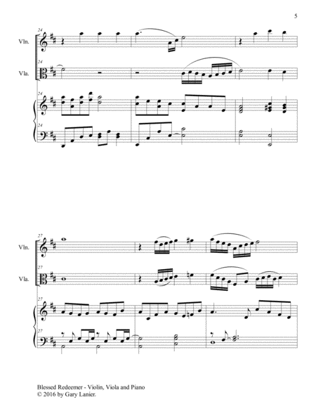 3 FAVORITE HYMNS (Trio - Violin, Viola & Piano with Score/Parts) image number null