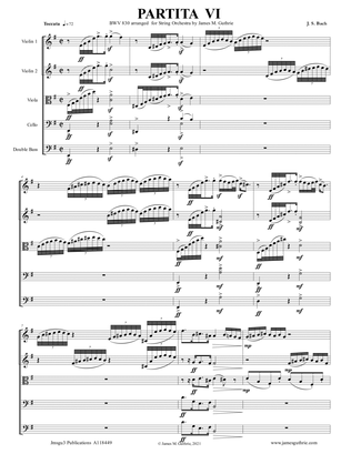 Book cover for BACH: Partita No. 6 BWV 830 for String Orchestra