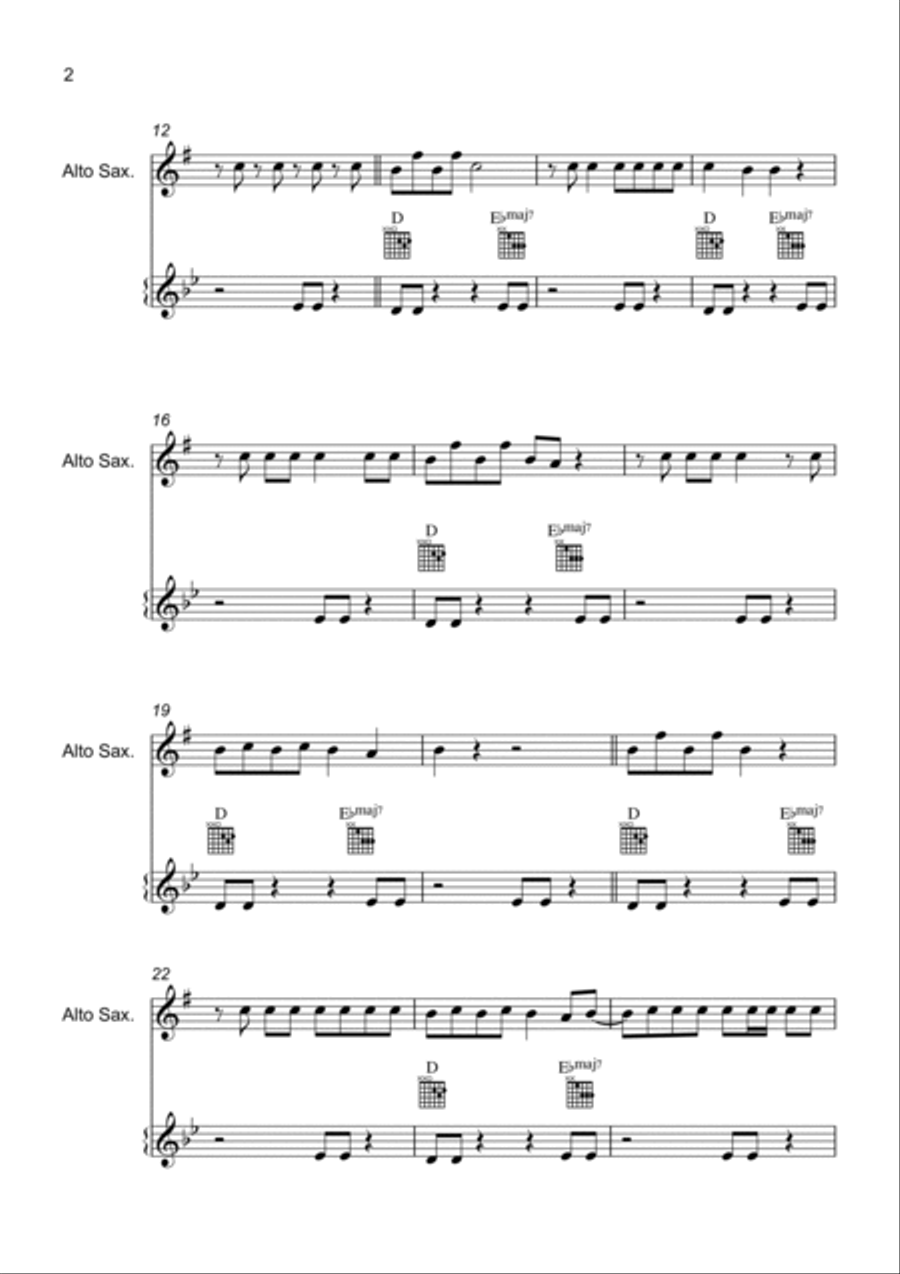 Unholy Alto Saxophone scores gallery preview page 2