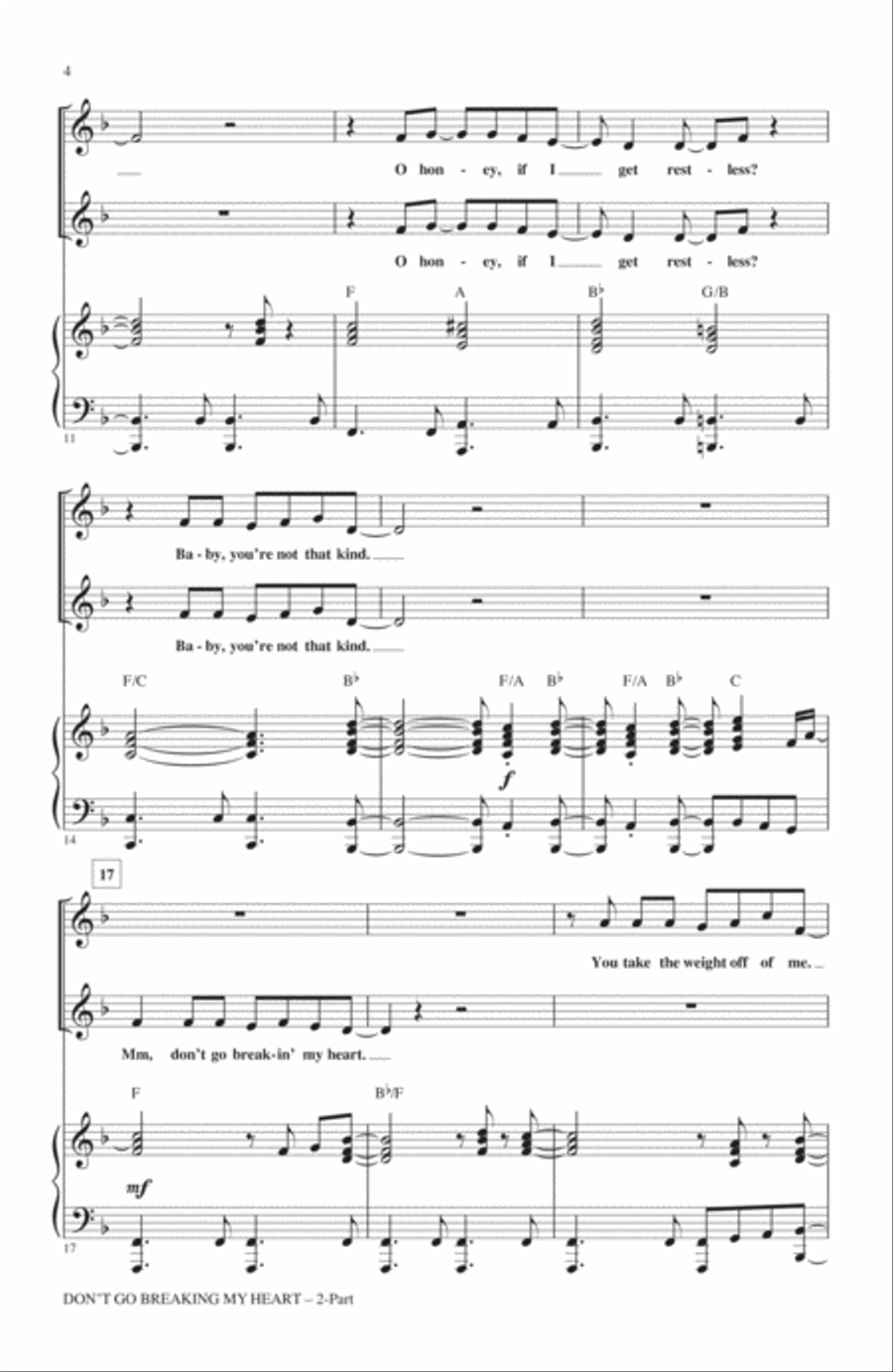 Don't Go Breaking My Heart (arr. Mark Brymer) 2-Part scores gallery preview page 2