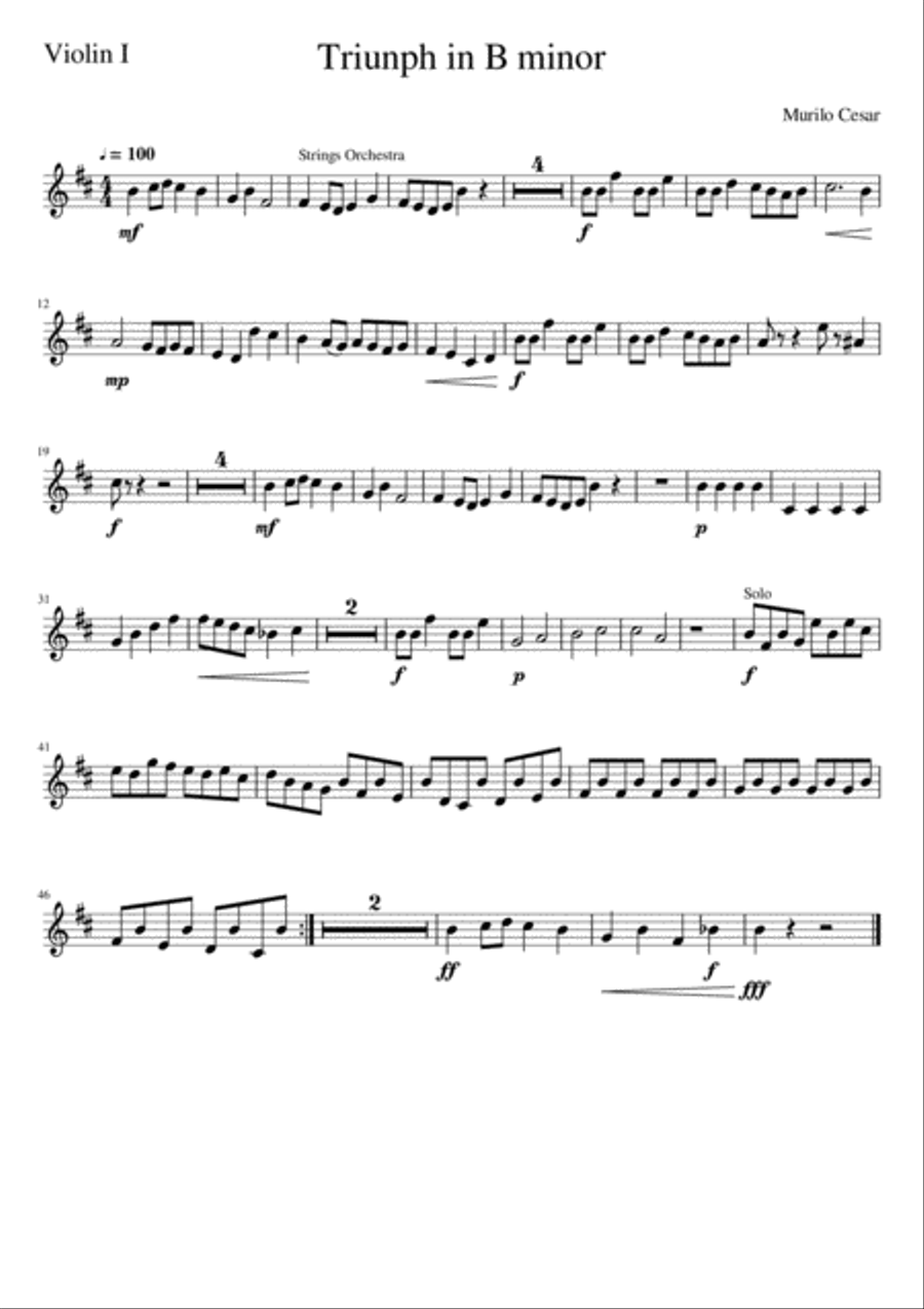 Triumph In B minor for String Orchestra String Orchestra scores gallery preview page 4