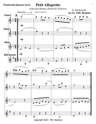 Book cover for Petit Allegretto-Noskowski-Woodwind Quartet 3-flute, oboe, clarinet
