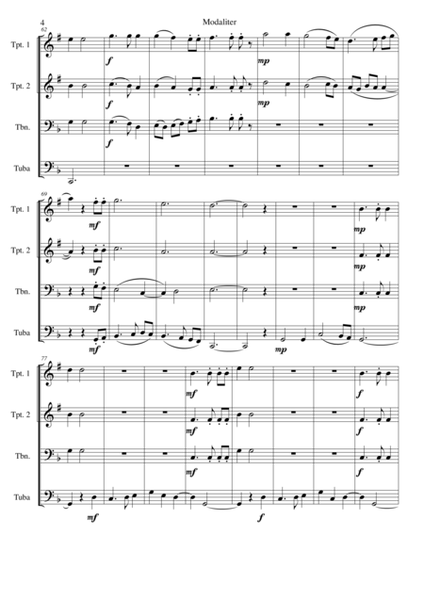 Modaliter for brass quartet (transposed) image number null