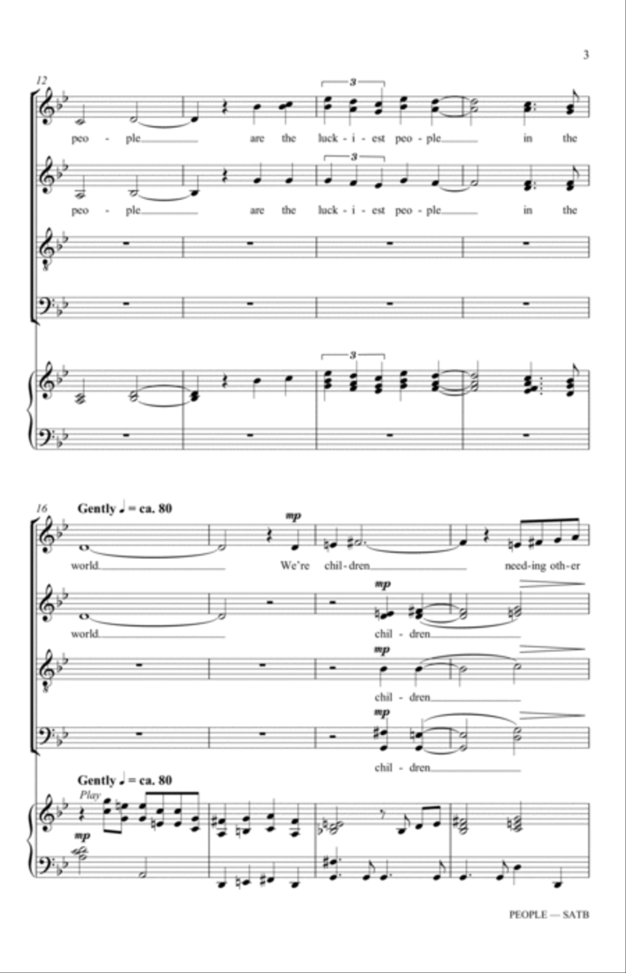 People (from Funny Girl) (arr. Mac Huff) 4-Part scores gallery preview page 3