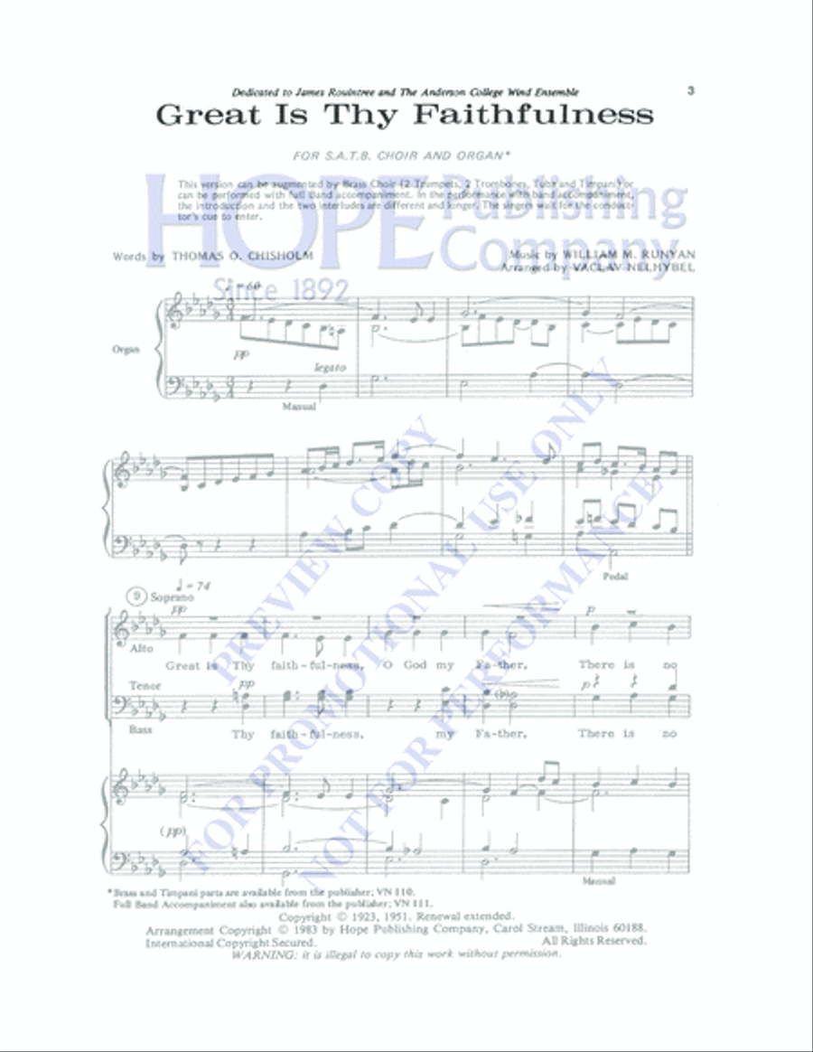 Great Is Thy Faithfulness 4-Part scores gallery preview page 3