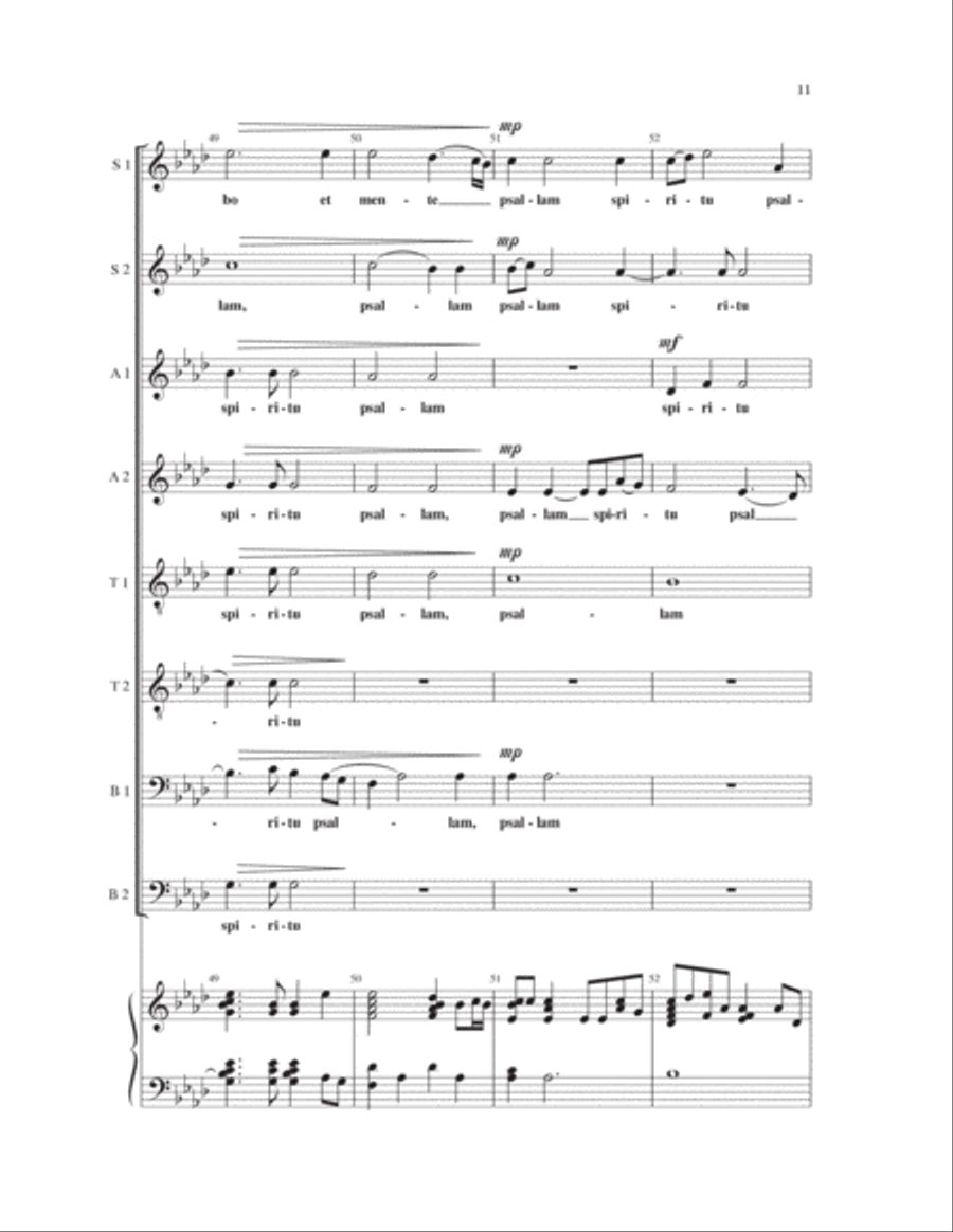 Cum Laude Ego Canto (With Praise I Will Sing) Divisi scores gallery preview page 11