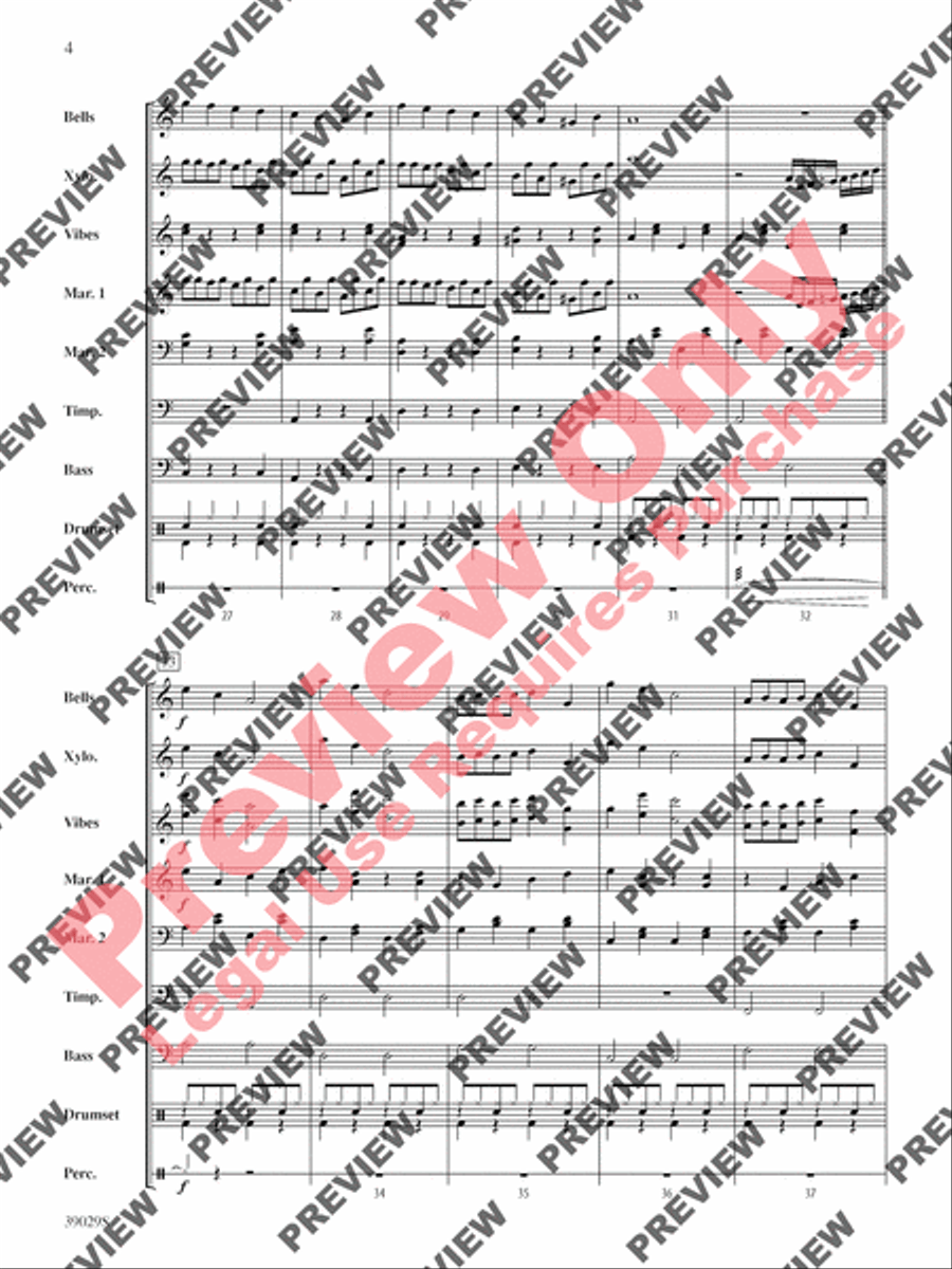 The Pink Panther Medley (Inspector Clouseau and The Pink Panther Theme) Percussion Ensemble scores gallery preview page 5