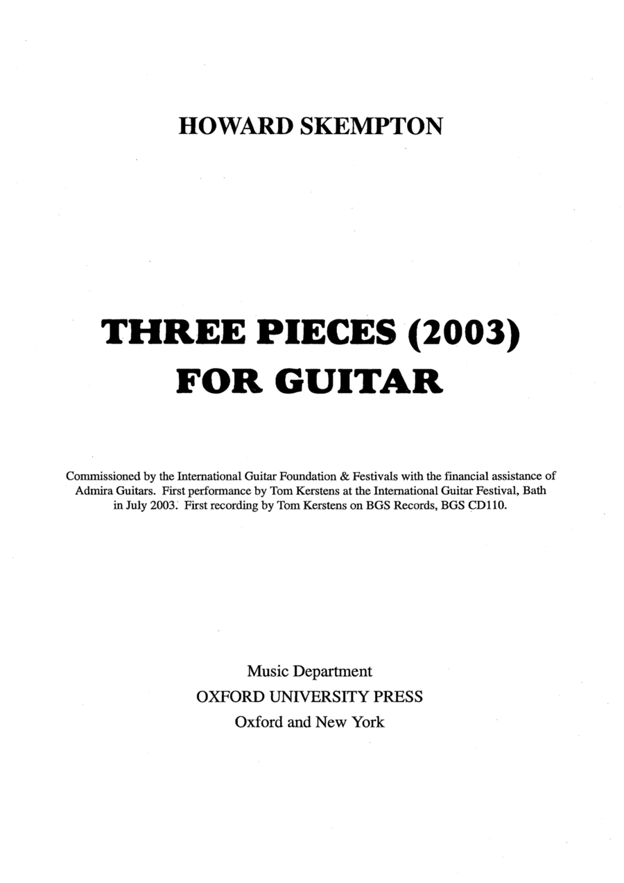 Three pieces for guitar solo Classical Guitar scores gallery preview page 1