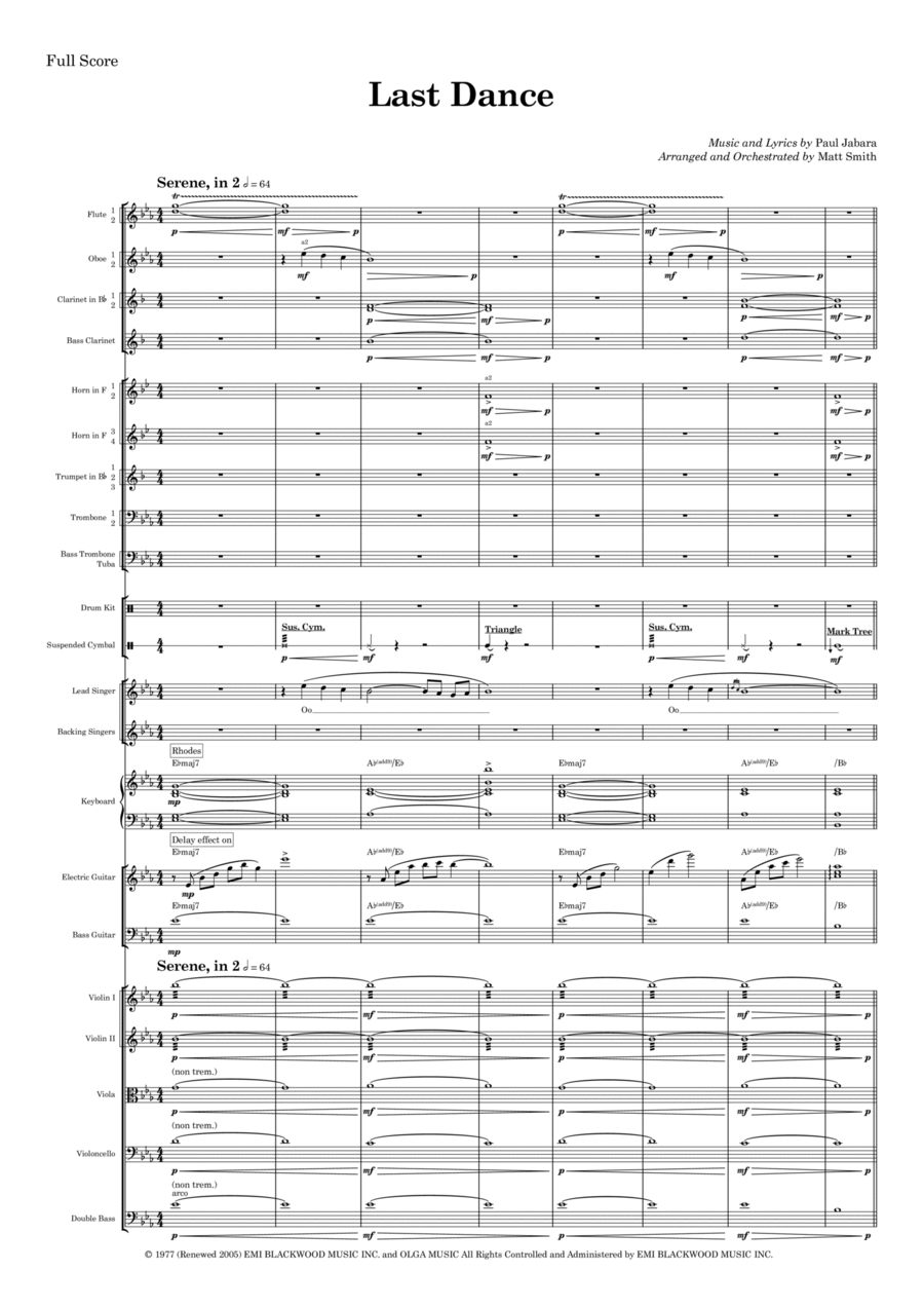 Last Dance Full Orchestra scores gallery preview page 1