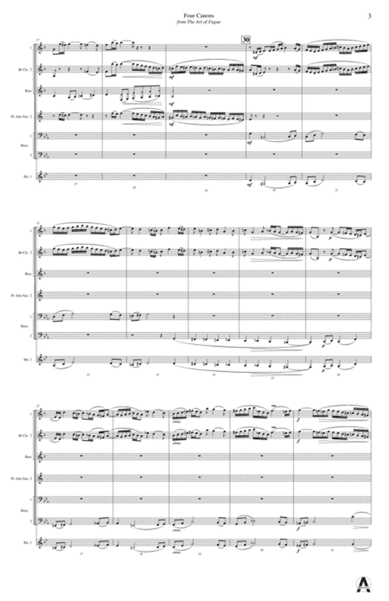 Four Canons from The Art of Fugue - CONDUCTOR'S SCORE ONLY