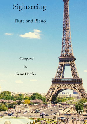 Book cover for "Sightseeing" -A Jazz Waltz for Flute and Piano-Intermediate