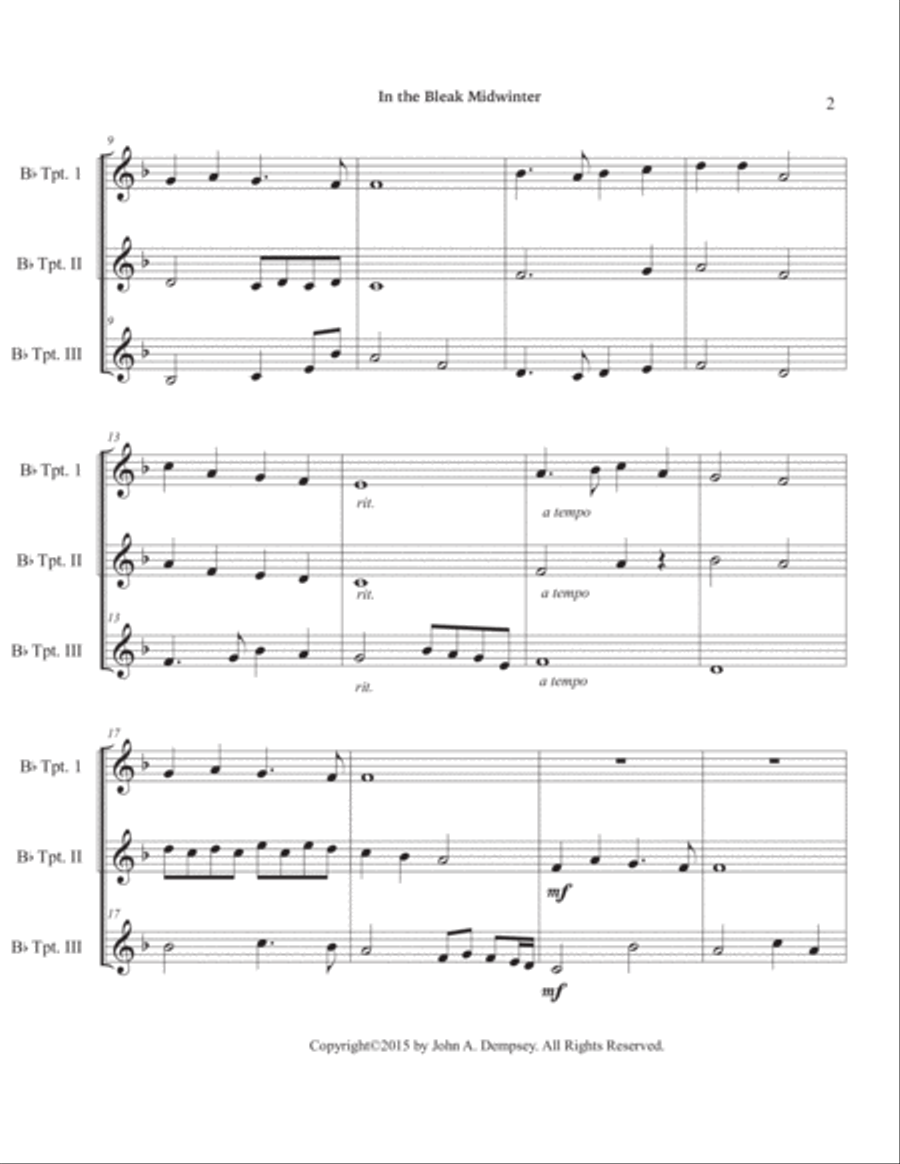 In the Bleak Midwinter (Trumpet Trio) Trumpet Trio scores gallery preview page 6