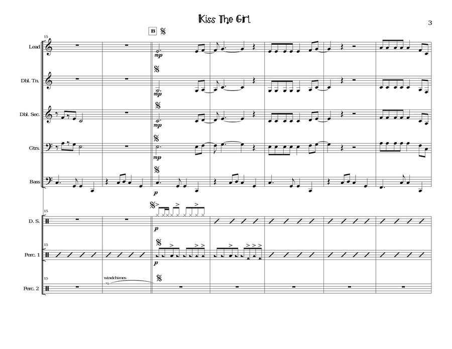 Kiss The Girl Steel Drum Band scores gallery preview page 3