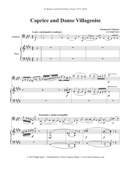 Caprice and Danse Villageoise for Trombone and Piano