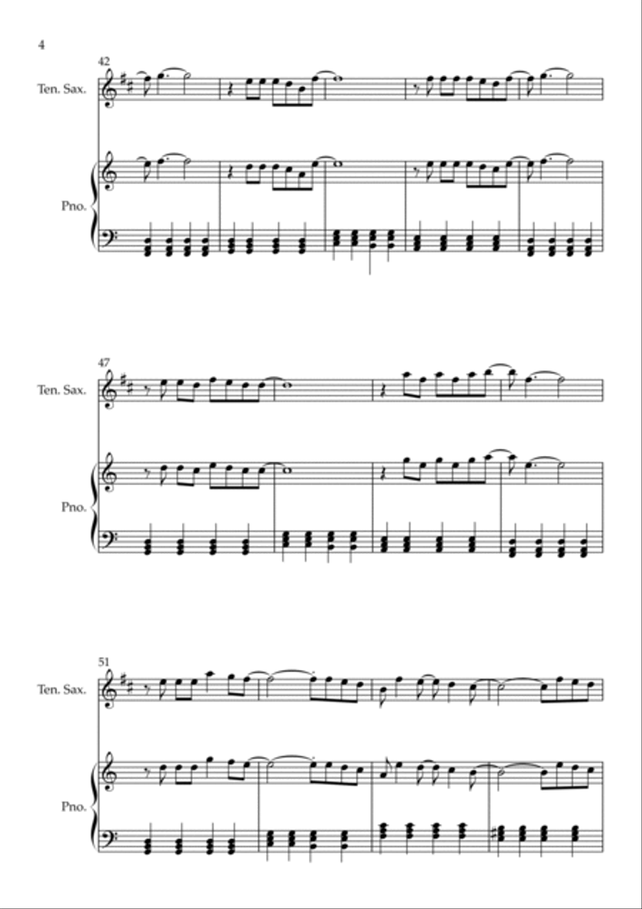 Flowers Tenor Saxophone scores gallery preview page 4
