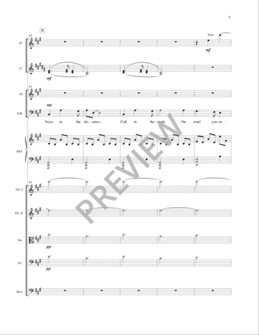 Night of Silence - Full Score and Parts Clarinet scores gallery preview page 6