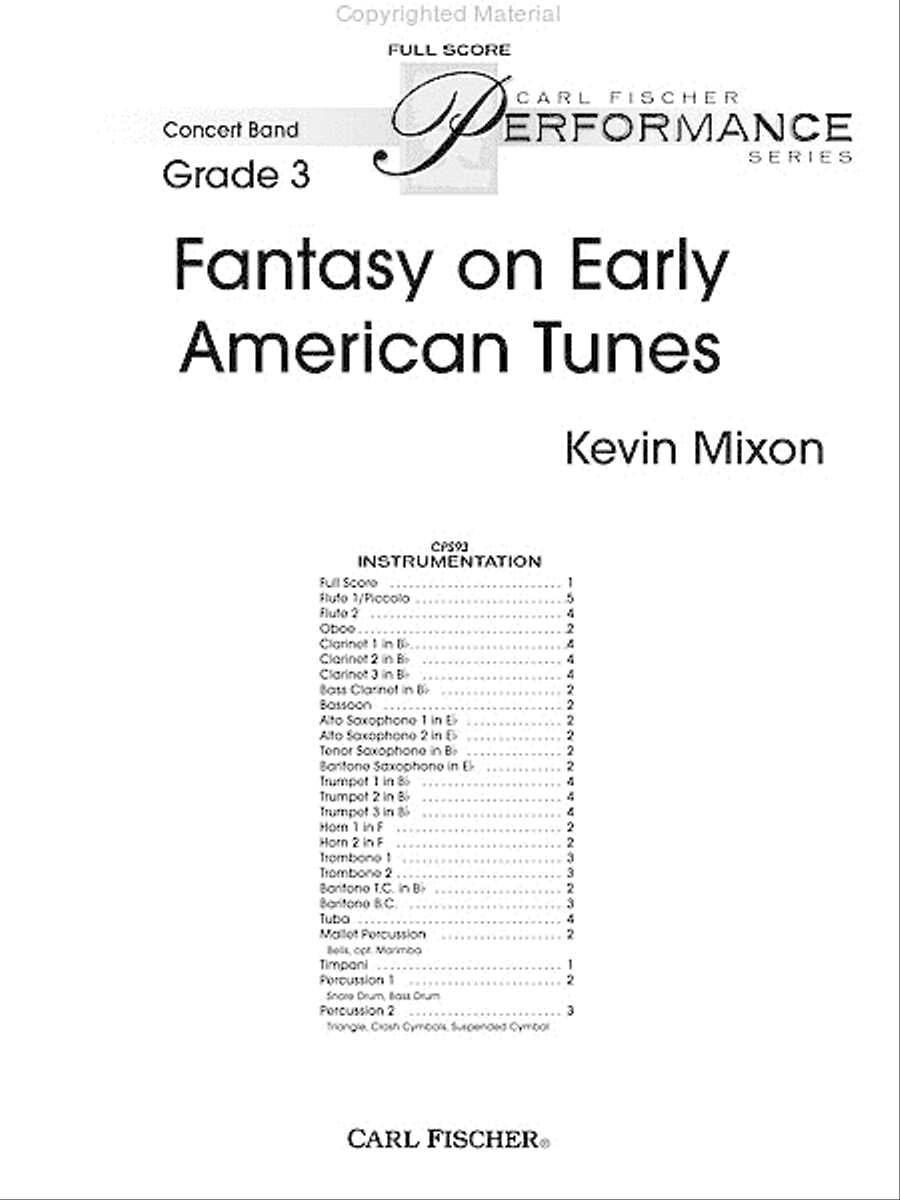 Fantasy on Early American Tunes Fantasy on Early American Tunes Concert Band scores gallery preview page 2