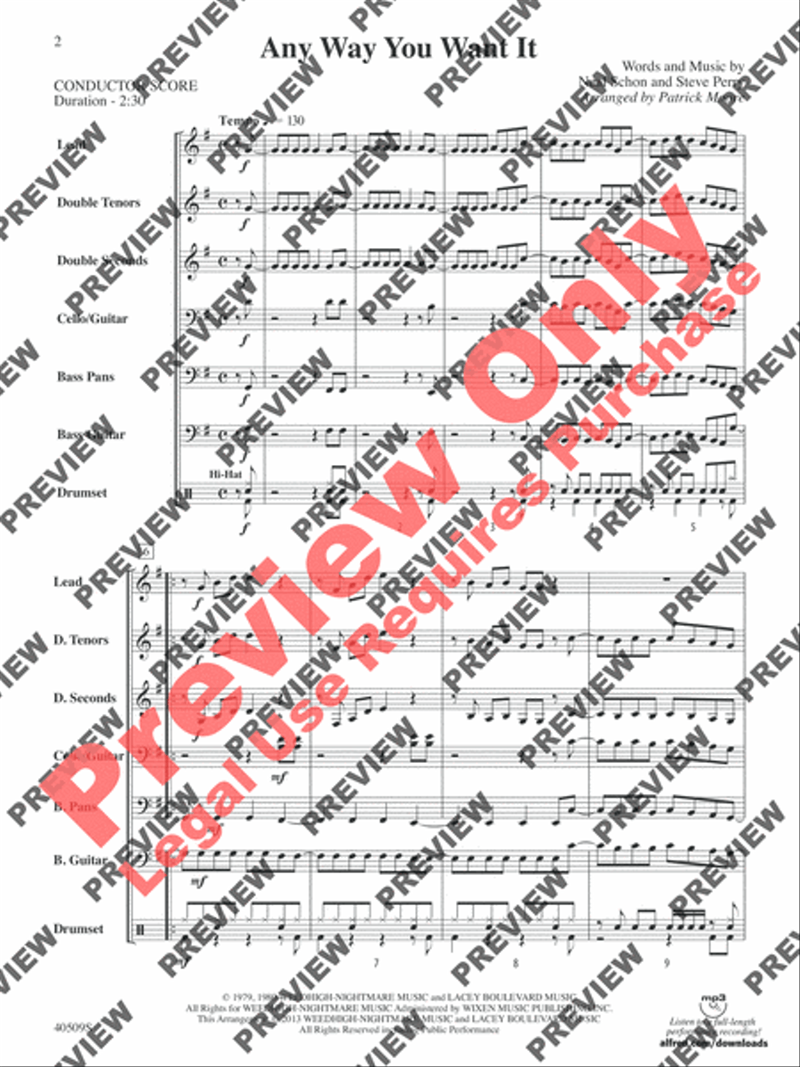Any Way You Want It Any Way You Want It Steel Drum Band scores gallery preview page 11