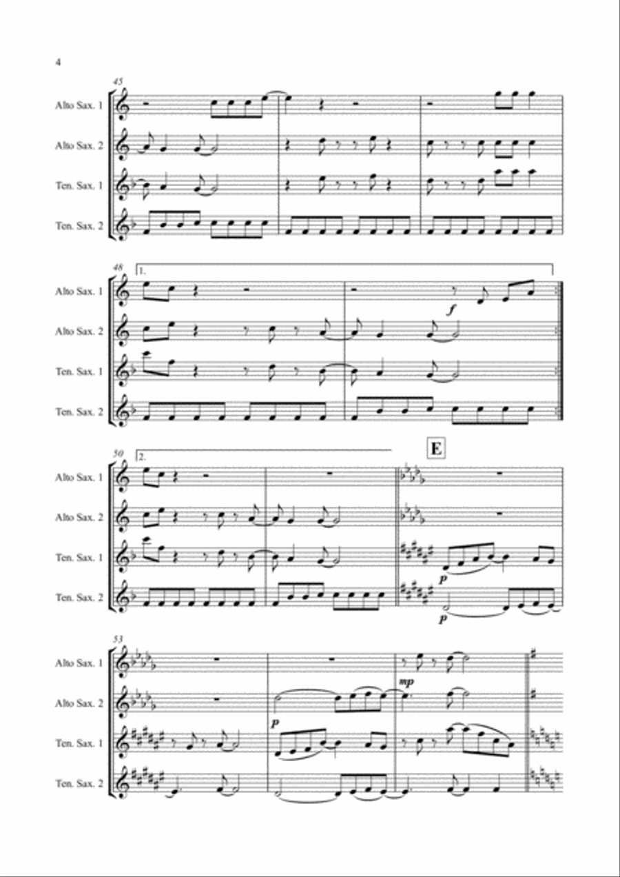Jump Saxophone Quartet scores gallery preview page 4