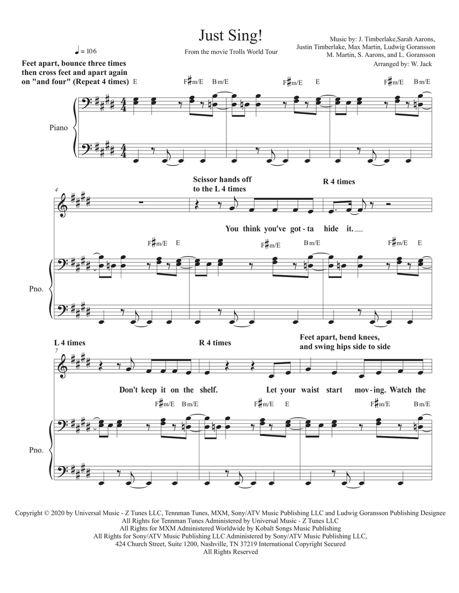 Just Sing Unison Choir scores gallery preview page 1