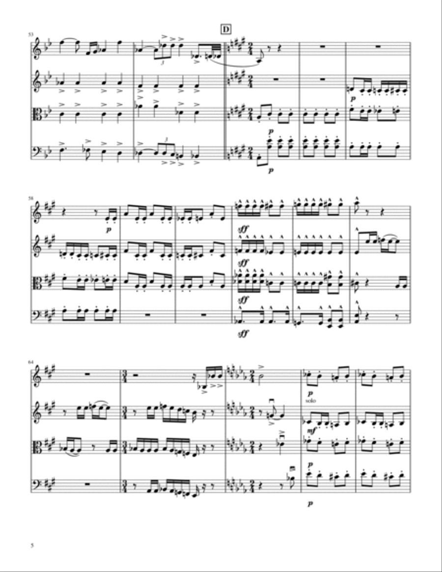 Bohemian Rhapsody String Quartet scores gallery preview page 5