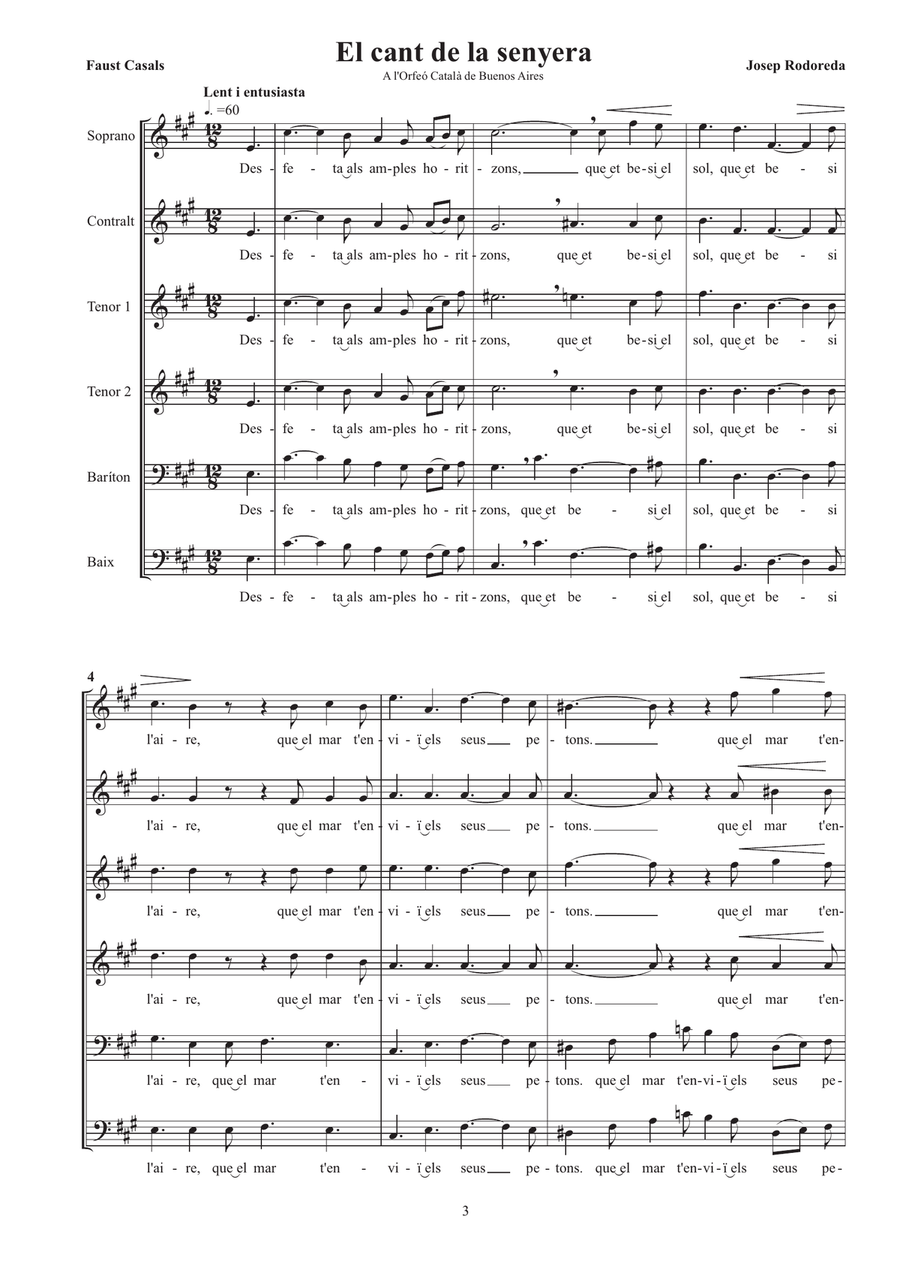 El cant de la senyera El cant de la senyera 4-Part scores gallery preview page 3