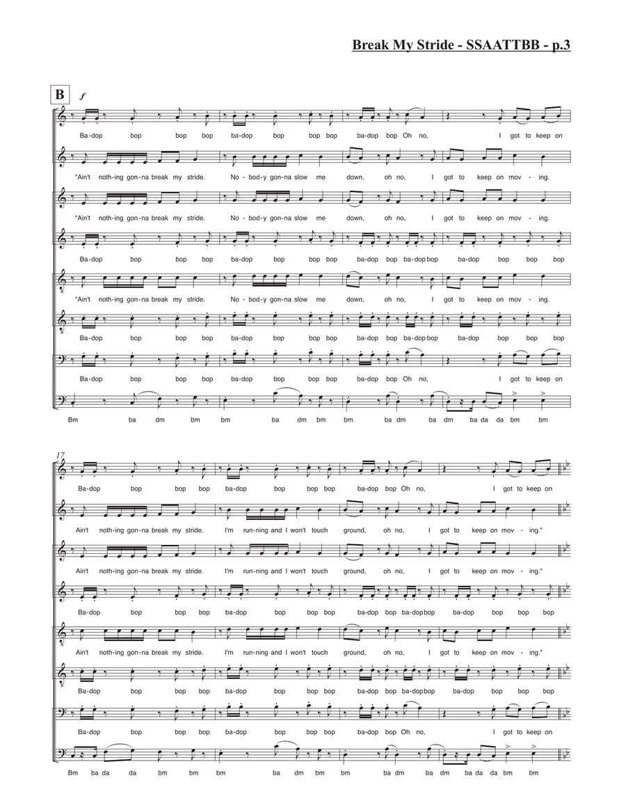 Break My Stride 4-Part scores gallery preview page 3