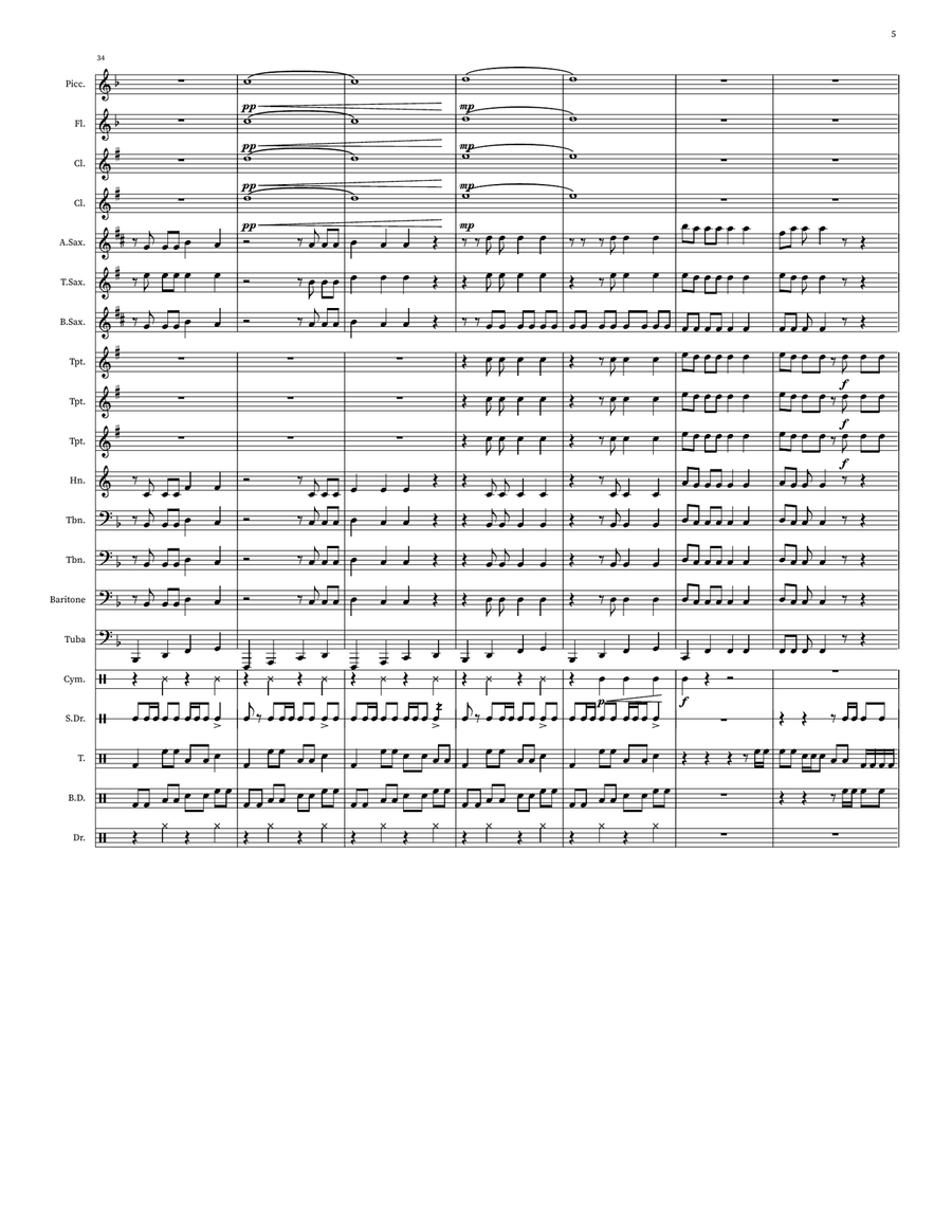Walk Of Life Marching Band scores gallery preview page 5