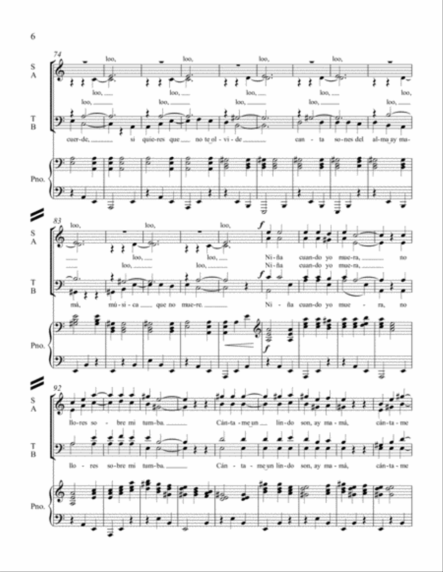 Three Mexican Folk Songs 4-Part scores gallery preview page 6