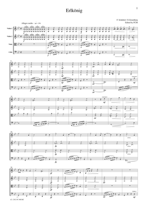 Book cover for Schubert Erlkonig (Erl King), for string quartet, CS006