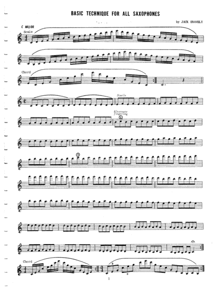 Basic Technique For All Saxophones Saxophone - Sheet Music