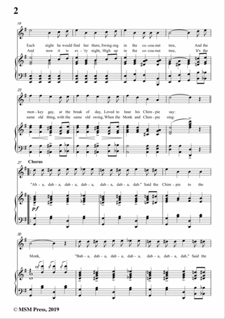 Walter Donaldson-Aba Daba Honeymoon,in G Major,for Voice&Piano Voice scores gallery preview page 4