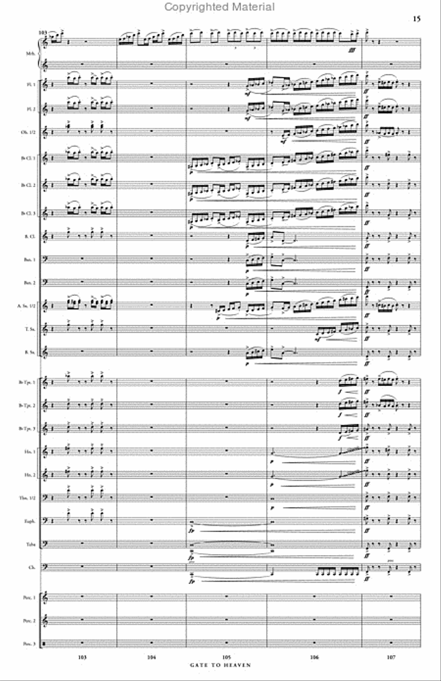 Gate to Heaven (wind ensemble score) Concert Band scores gallery preview page 16