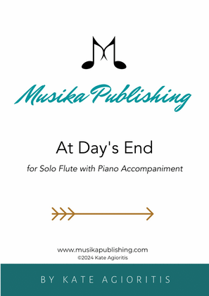 Book cover for At Day's End - for Solo Flute and Piano Accompaniment
