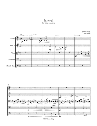 Book cover for Farewell (for string orchestra)