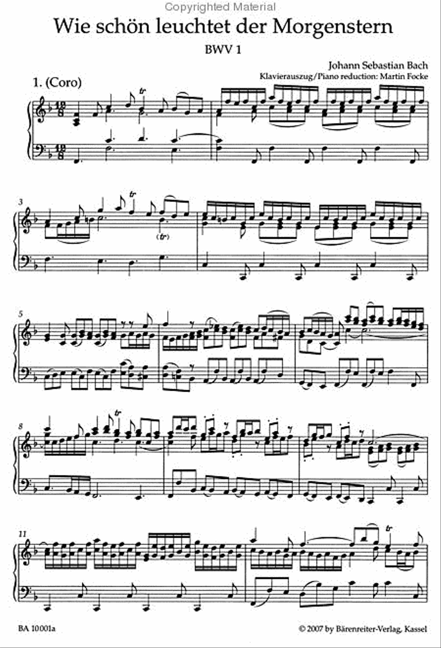 Wie schon leuchtet der Morgenstern BWV 1 4-Part scores gallery preview page 2