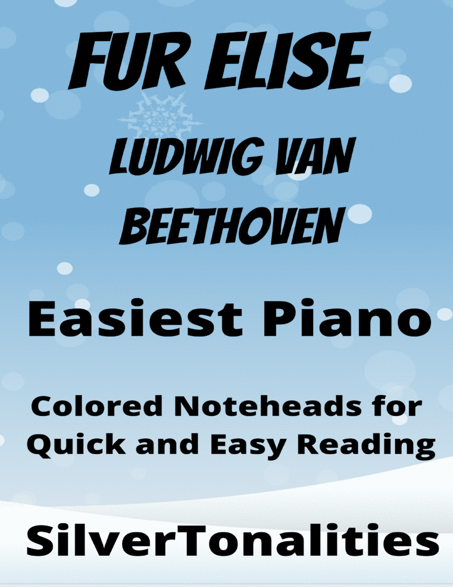 Fur Elise Easy Simplified Piano Sheet Music with Colored Notation Piano Method scores gallery preview page 1