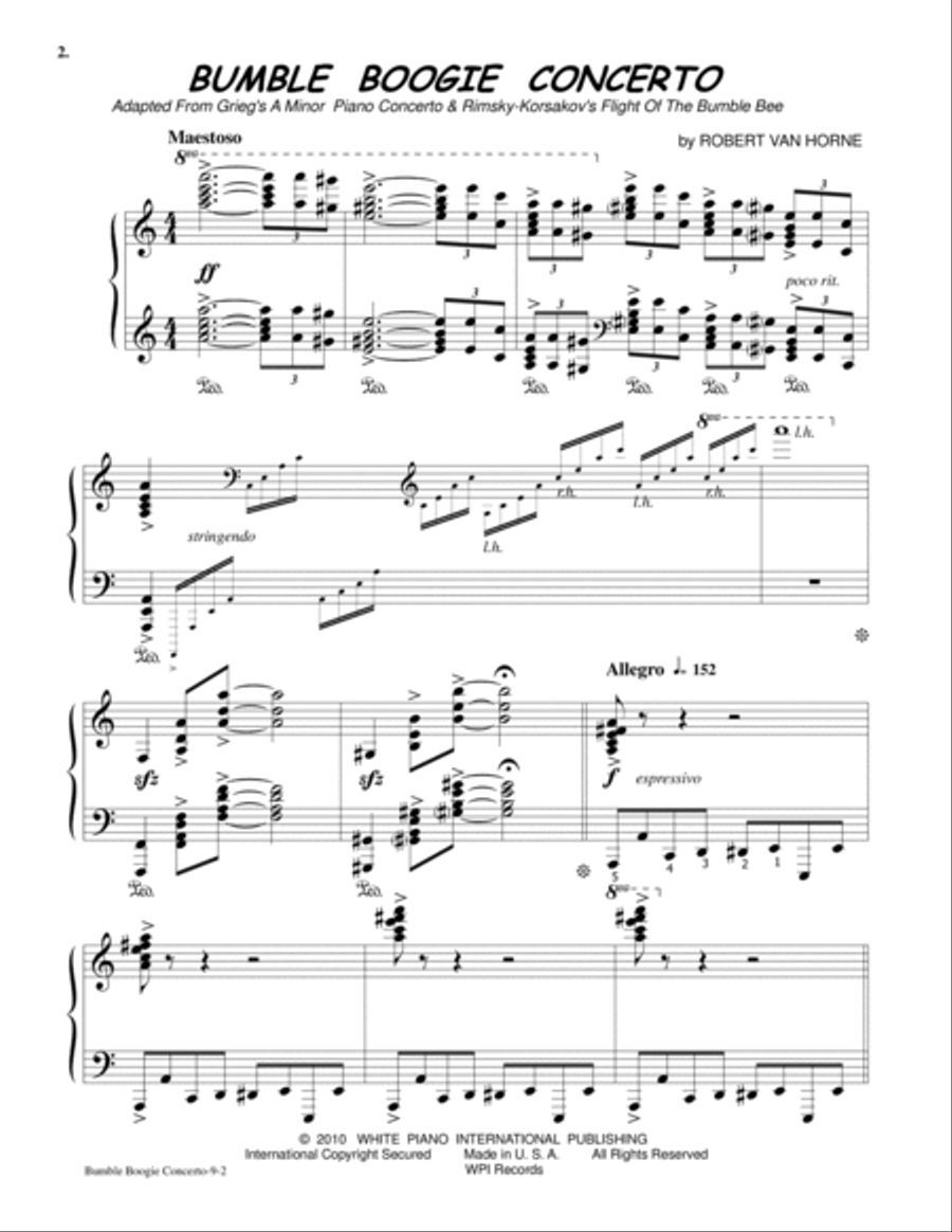 BUMBLE BOOGIE CONCERTO by Robert Van Horne (Advanced Piano Solo) Piano Solo scores gallery preview page 2