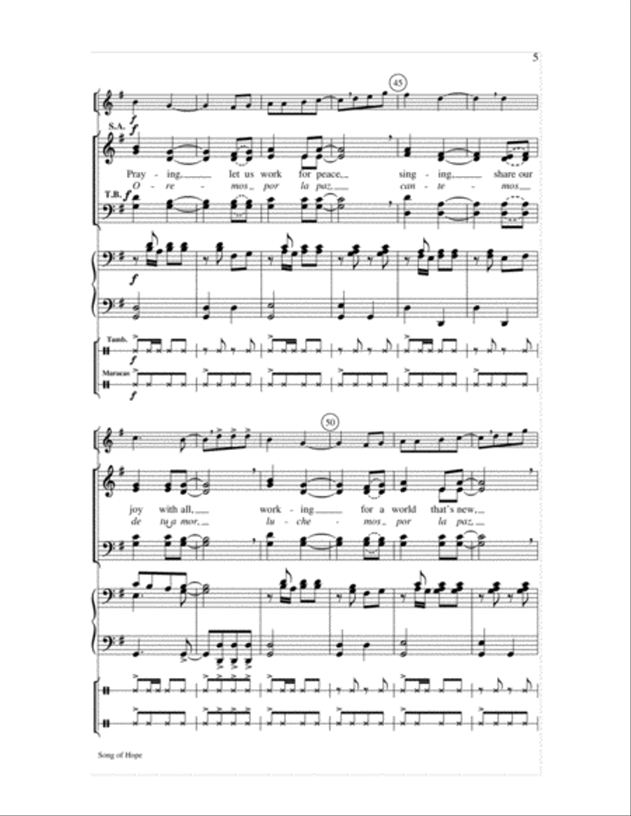 Song of Hope Song of Hope Choir scores gallery preview page 5