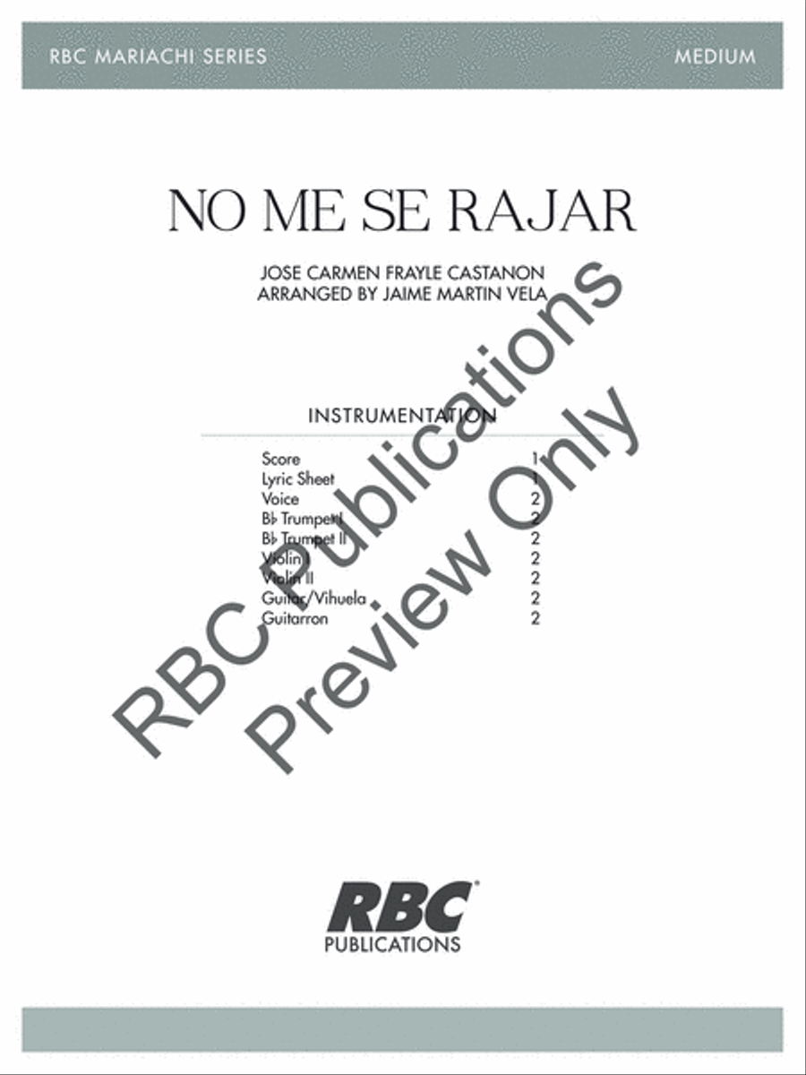 No Me Se Rejar Mariachi (Score) Voice scores gallery preview page 2