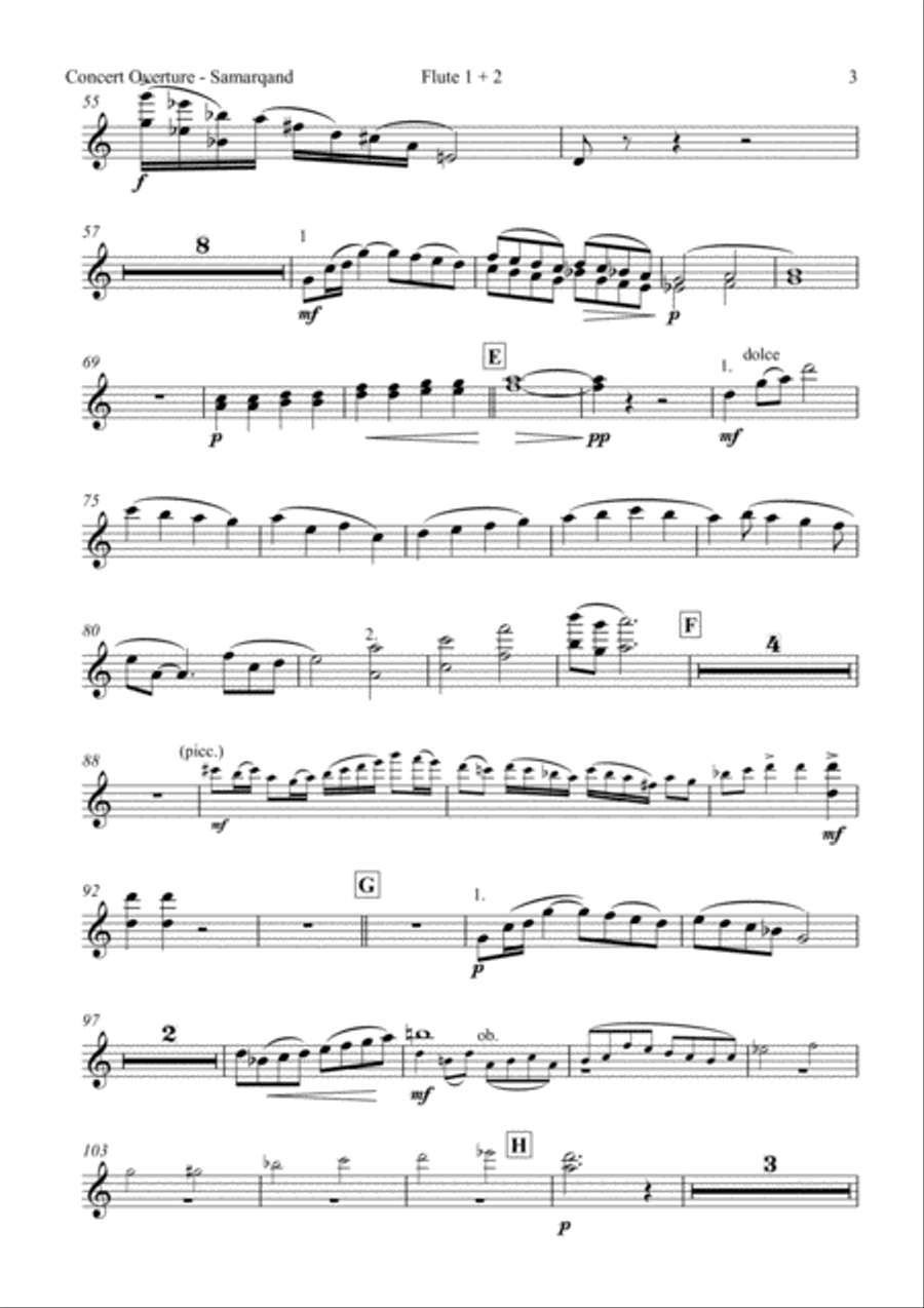 Samarqand Concert Overture instrument parts Concert Band scores gallery preview page 6