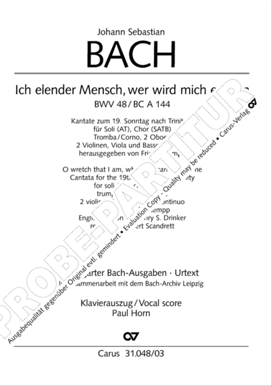 O wretch that I am, who then can release me (Ich elender Mensch, wer wird mich erlosen) 4-Part scores gallery preview page 2